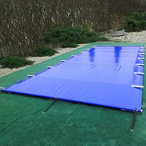 VEVOR Cubierta de Seguridad para Piscina 3,4 x 6,4 m Cobertor de Piscina con Barras Cubierta de Seguridad para Piscina PVC Cubierta de Invierno para Piscina de Seguridad Azul para Hogar Jardín Hotel