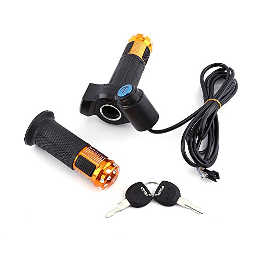Vgeby - Manillar regulador acelerador eléctrico con indicador de batería LED y cierre con llave para alimentación de scooter o bici de montaña