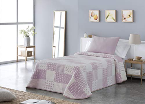 Vialman Colcha, Rosa, Cama 90: 180cm X 270cm Vialman Colcha, Rosa, Cama 90: 180cm X 270cm