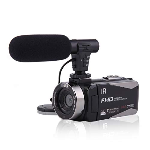 Videocámara con cámara de Video con visión Nocturna por Infrarrojos, cámara de videoblogging de Youtube FHD 1080P 30FPS con micrófono