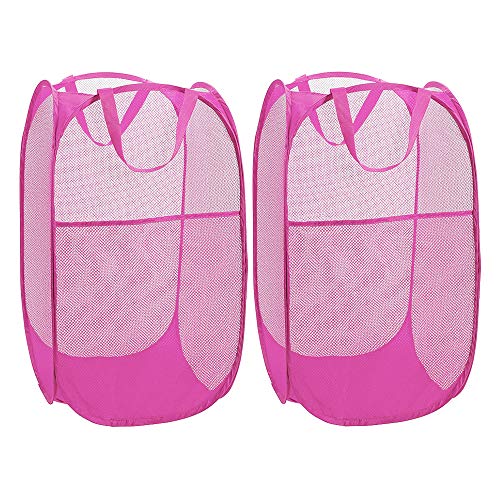 WD&CD Cestos para Lavandería Plegables 【2 Pack】 Plegable Pop-Up Malla Cesto de Ropa Bolsa Bin Cesto Juguete Organizador de Almacenamiento Cesta de Lavandería Independiente (Rosa roja) WD&CD Cestos para Lavandería Plegables 【2 Pack】 Plegable Pop-Up Malla Cesto de Ropa Bolsa Bin Cesto Juguete Organizador de Almacenamiento Cesta de Lavandería Independiente (Rosa roja)