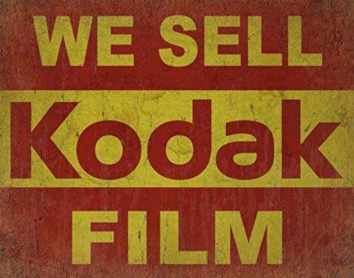 We Sell Kodak Film Cartel de chapa vintage, cartel de cartel de metal, placa de pintura de hierro retro, decoración de pared artística, 12 × 8 pulgadas