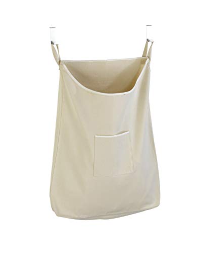 Wenko 62107100 Canguro - Cesto para la ropa sucia con la parte superior de la puerta, color beige, algodón, 52 x 10 x 81 cm
