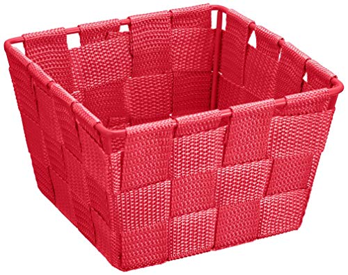 WENKO Cesta de baño Adria Mini cuadrado rojo - cesta para el baño, Polipropileno, 14 x 9 x 14 cm, Rojo