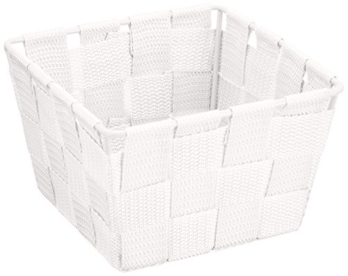WENKO Cesto de baño Adria Mini cuadrado blanco - cesta para el baño, Polipropileno, 14 x 9 x 14 cm, Blanco