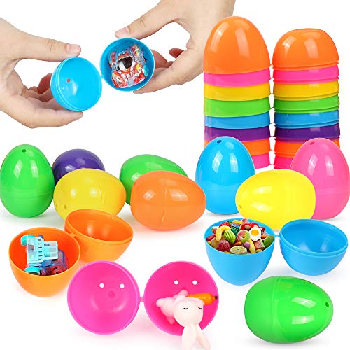 Wishstar Huevo de Pascua, Huevos de Plástico Colores Rellenables para Pascua, 18 PCS Manualidades de Decoración de Huevos de Pascua, para la Búsqueda de Huevos de Pascua, Celebración de Pascua