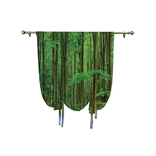 Woodland Decor - Paneles de cortina para amarrar, diseño de campana, madera, verano, vacaciones, destino de escapada, aislamiento térmico, 31 x 47 pulgadas, para ventanas del hogar