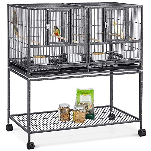 Yaheetech Jaula Cría para Pájaros Canarios Periquitos Jaula Grande con Soporte Ruedas Yaheetech Jaula Cría para Pájaros Canarios Periquitos Jaula Grande con Soporte Ruedas