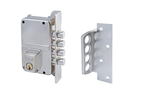 Yale 3010015 Cerradura de Sobreponer Alta Seguridad, Niquelado, Entrada 40 mm Derecha Yale 3010015 Cerradura de Sobreponer Alta Seguridad, Niquelado, Entrada 40 mm Derecha