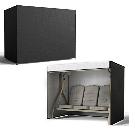 YChoice365 Funda para silla de columpio de 3 plazas, protector de muebles de jardín al aire libre, resistente a la intemperie, 220 x 125 x 170 cm, color negro