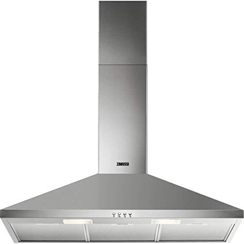 Zanussi ZHC92462XA Campana extractora de pared, 90 cm, 3 velocidades, Acero inoxidable, Potencia hasta de 420 m3/h, Nivel de ruido 66 dB(A), Iluminación LED, Inox, Clase D