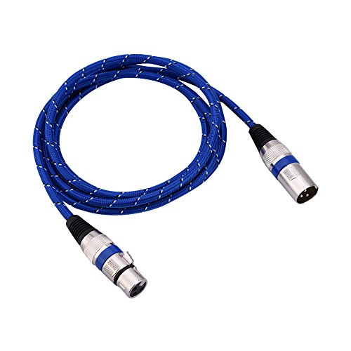 Zerone Cables XLR Macho a Hembra, Micro Cable Mini XLR Cable de Audio de 3 Pines Cable XLR balanceado/Parche de micrófono para amplificadores Micrófonos Mezclador(1.8m) (1 pc)