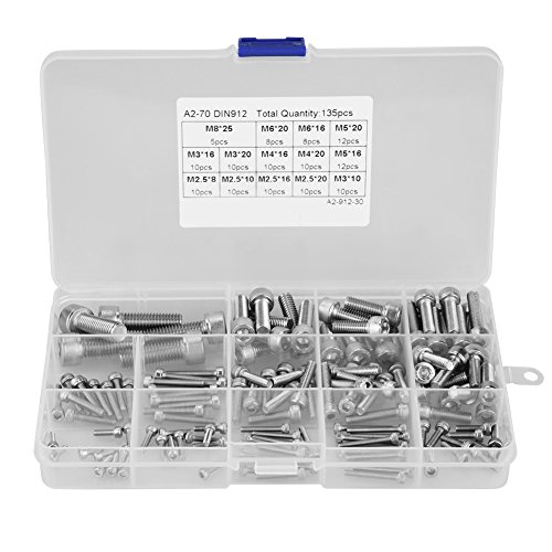 135 Piezas Tornillos de Cabeza Hexagonal,M2.5 M3 M4 M5 M6 M8 304 Tornillos de Cabeza Hueca de Acero Inoxidable para Electrodomésticos,Oficinas,Maquinaria,Muebles,Bricolaje 135 Piezas Tornillos de Cabeza Hexagonal,M2.5 M3 M4 M5 M6 M8 304 Tornillos de Cabeza Hueca de Acero Inoxidable para Electrodomésticos,Oficinas,Maquinaria,Muebles,Bricolaje