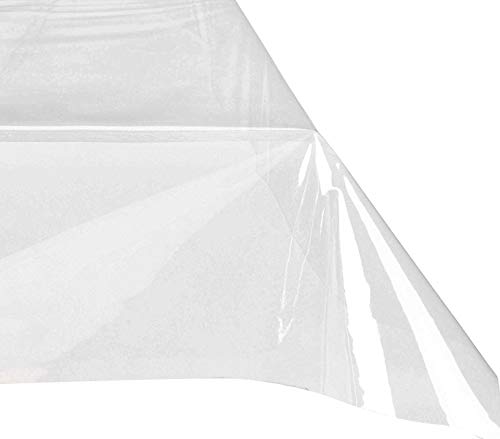 302965 Mantel cuadrado de plástico PVC 140x140 cm impermeable y transparente