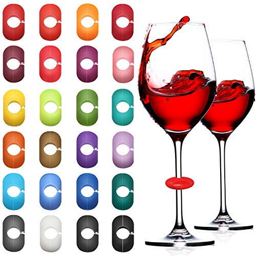 36 Marcadores de Copa de Vino Marcadores de Encanto de Bebida de Colores Marcadores de Vino de Silicona para Favor de Fiesta de Boda Copa de Vidrio Botellas de Cóctel Champán