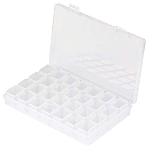 Aardich Joyería Caja de Almacenamiento de 28 cavidades Transparente Caja de la joyería Caja de plástico divisores Ajustables