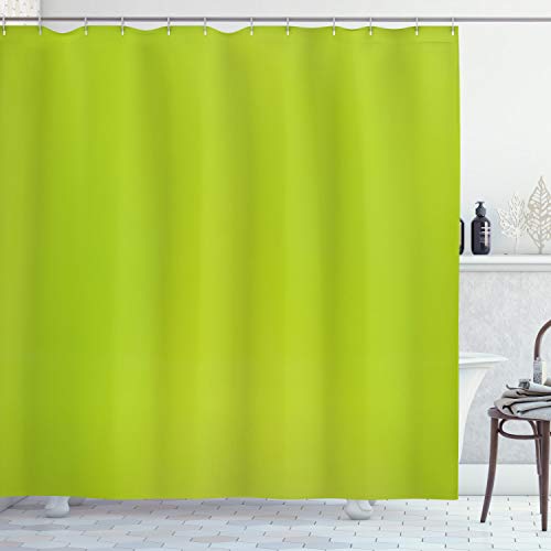 ABAKUHAUS Verde Lima Cortina de Baño, Borrosa Colores en Colores Pastel, Material Resistente al Agua Durable Estampa Digital, 175 x 200 cm, Manzana Verde