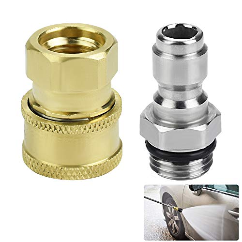 AFASOES 1x Adaptador Pistola Espuma 1x Adaptador de Manguera de Alta Presion Conexión Rápida Métrica M14 mm para 1/4 " BSP Lavadoras de Alta Presión Cañón de Espuma Mangueras, 5000PSI AFASOES 1x Adaptador Pistola Espuma 1x Adaptador de Manguera de Alta Presion Conexión Rápida Métrica M14 mm para 1/4 " BSP Lavadoras de Alta Presión Cañón de Espuma Mangueras, 5000PSI