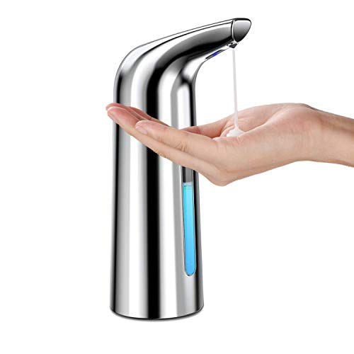 AHUIFT Dispensador Automático de Jabón de 400 ml con Sensor,Impermeable, SinContacto, Dispensador de Jabón Líquido por Infrarrojos, Baño, Cocinas, Hotel,Restaurante, Color Plateado AHUIFT Dispensador Automático de Jabón de 400 ml con Sensor,Impermeable, SinContacto, Dispensador de Jabón Líquido por Infrarrojos, Baño, Cocinas, Hotel,Restaurante, Color Plateado