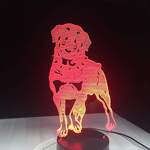 Alemania Rottweiler Perro luz Animal lámpara Escritorio Noche luz niños Regalo cabecera Regalo de cumpleaños Sensor táctil