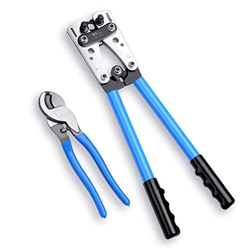 Amzdeal Crimpadora de Terminales Eléctrico 6-50 mm², Alicate Prensa Terminales Kit Ideal para 25 35 50mm² para Cortar y Prensar Cable (azul) Amzdeal Crimpadora de Terminales Eléctrico 6-50 mm², Alicate Prensa Terminales Kit Ideal para 25 35 50mm² para Cortar y Prensar Cable (azul)