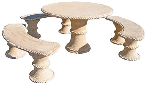 AnaParra Conjunto DE Mesa EN Piedra Redonda 120cm. Mod.Abeto AnaParra Conjunto DE Mesa EN Piedra Redonda 120cm. Mod.Abeto