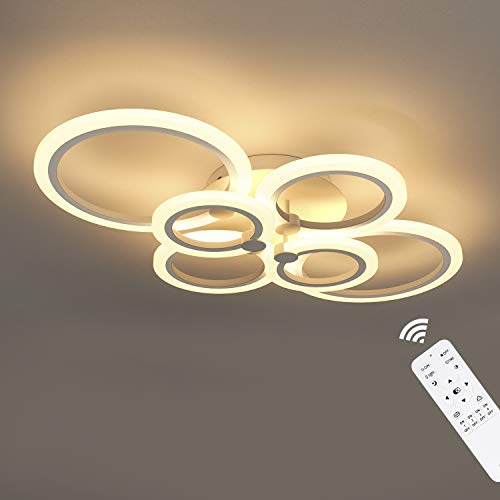 Anten Moderna Lámpara de Techo LED Regulable, Diseño 6 Anillos Luz de Techo 40W 3000LM Temperaturas Regulable 3000-6500K para Salón, Comedor, Dormitorio Anten Moderna Lámpara de Techo LED Regulable, Diseño 6 Anillos Luz de Techo 40W 3000LM Temperaturas Regulable 3000-6500K para Salón, Comedor, Dormitorio