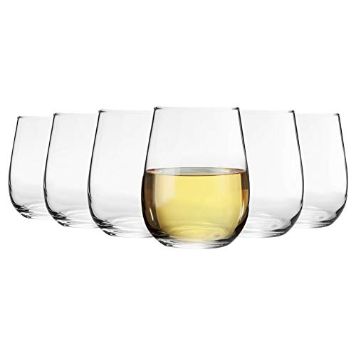 Argon Tableware 12 Pieza Corto sin pie Copas de Vino Set - Estilo Moderno de Cristal Vasos para Rojo, Vino Blanco - 360ml