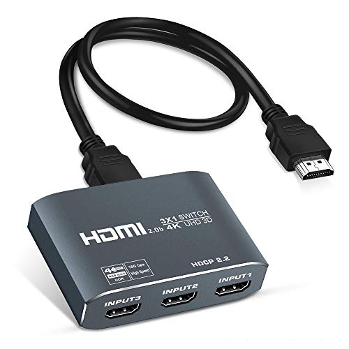 avedio - Conmutador HDMI 3 x 1, 3 puertos HDMI 3 en 1, divisor de alta velocidad de 18 Gbps, compatible con HDCP2.2, HDR, Ultra,4K 60 Hz, Full HD 1080P, 3D, Apple TV, Fire Stick, HDTV, PS4 (negro) avedio - Conmutador HDMI 3 x 1, 3 puertos HDMI 3 en 1, divisor de alta velocidad de 18 Gbps, compatible con HDCP2.2, HDR, Ultra,4K 60 Hz, Full HD 1080P, 3D, Apple TV, Fire Stick, HDTV, PS4 (negro)
