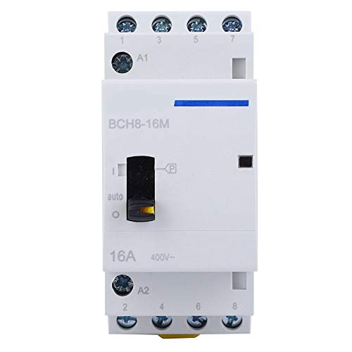 BCH8-16M Contactor de CA para uso doméstico en riel DIN Contactor modular de función manual con interruptor de control manual 4P 16A 24V(2NO2NC)