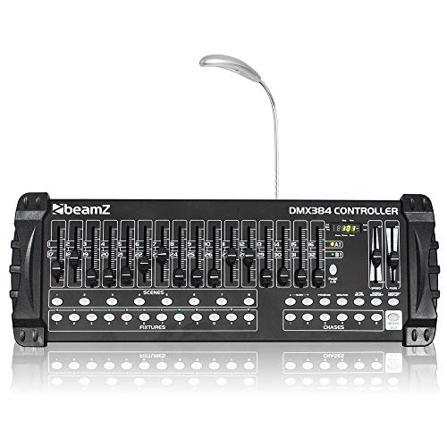 beamZ DMX384 Controlador DMX de 384 canales (entradas MIDI USB, 30 bancos con 9 escenas programables, 6 chases, 16 faders, control luces profesional)
