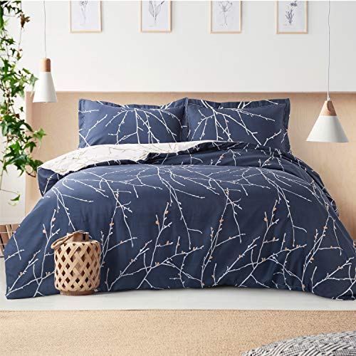 Bedsure Fundas Nórdicas Cama 90 Estampada Reversible - Fundas Edredón Nórdico 150x220 cm con 1 Fundas de Almohada 40x75cm - con Patrón Moderna de Árbol de Microfibra Muy Suave Transpirable