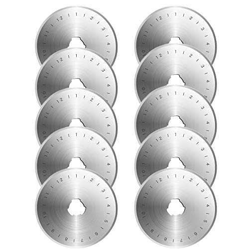 Bestgle 10 Cuchilla de cúter giratorio de 45 mm Cuchillas de Repuesto de Corte rotatorio con Estuche de Almacenamiento