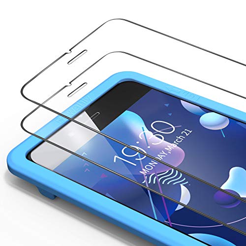 Bewahly Cristal Templado para iPhone 7/8 / SE 2020 [3 Piezas], Ultra Fino Protector Pantalla con Marco de Instalación Fácil, 9H Alta Definicion Vidrio Templado para iPhone 7/8/SE 2 (Transparente)