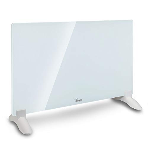 Bimar Panel Calefactor de Pared y Piso HC508, Calentador de Convección Natural, Cuerpo de Metal con Panel Frontal en Vidrio Templado, Convector con Protección IP24 (Salpicaduras de Agua)