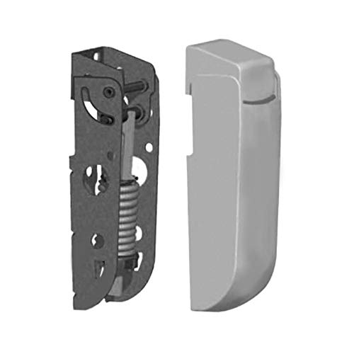 Bisagra con Muelle de 4,5mm en Acero Cincado para Puerta Superior tipo Arcón o Cofre de congelados | Con embellecedores en poliestireno anti-choque blanco. Bisagra con Muelle de 4,5mm en Acero Cincado para Puerta Superior tipo Arcón o Cofre de congelados | Con embellecedores en poliestireno anti-choque blanco.