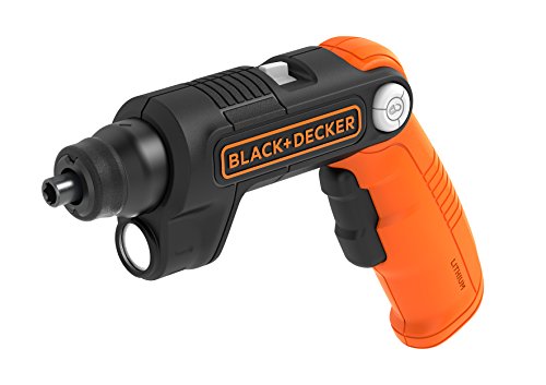BLACK+DECKER BDCSFL20C-QW Atornillador con Batería de Litio, 5 NM, 180 RPM con linterna LED 35 lúmenes, incluye 2 puntas y cargador, 3.6 V