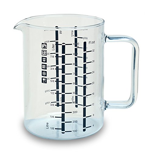 Bohemia Cristal 093 006 145 Simax – Jarra medidora (1 L, con asa de Vidrio de borosilicato, Transparente, 15 x 11,5 x 15 cm Bohemia Cristal 093 006 145 Simax – Jarra medidora (1 L, con asa de Vidrio de borosilicato, Transparente, 15 x 11,5 x 15 cm