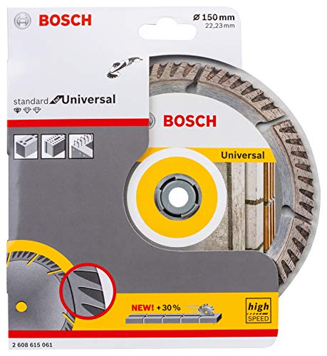 Bosch Professional Disco de corte de diamante estándar para universal (hormigón y mampostería, 150 x 22,23 mm, accesorio para amoladora angular)