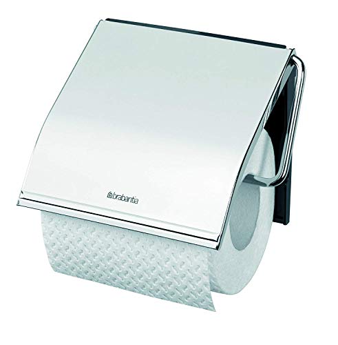 Brabantia Dispensador de Papel WC, Gris Brillante, 20 x 8 x 6 cm