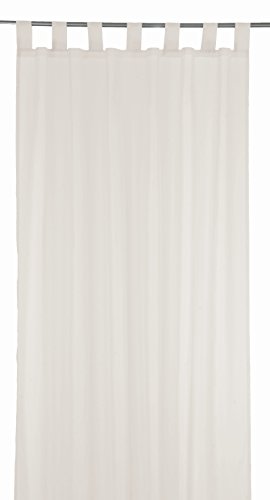 Brandseller - Cortina para salón o dormitorio (140 x 245 cm), colores blanco, verde, beis o naranja, Weiß, 140 x 245 cm