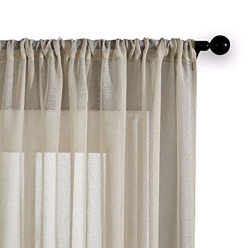 Bumpy Road Cortinas de Tul Blanco sólido para Sala de Estar Cocina Tratamientos Modernos Cortinas de Tul Cortinas de Ventana Transparente para el Dormitorio