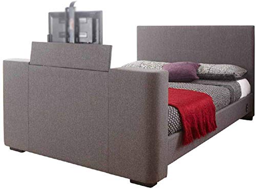 Cama matrimonial, cama doble o cama king, cama de tela de tela gris eléctrica, almacén de muebles, estas camas te permiten ocultar sus consejos en su pie,Grey