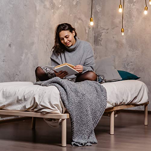 Cama somier Individual de Madera 100x200 cm y Cama 2 plazas Extra 200x200 cm - Madera Maciza Sin Pegamento Cama somier Individual de Madera 100x200 cm y Cama 2 plazas Extra 200x200 cm - Madera Maciza Sin Pegamento