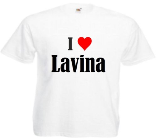 Camiseta I Love Lavina para mujer, hombre y niños en los colores negro, blanco y rosa. Blanco XXXXL