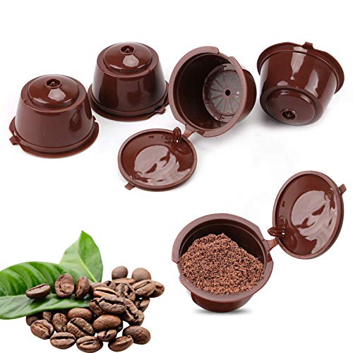Cápsulas de café rellenables, cápsulas de café café café reutilizables compatibles con máquina Dolce Gusto, tazas de filtro para café molido, filtro café, 5 unidades