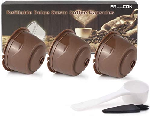 Capsulas Dolce Gusto Recargables - Cápsula Reutilizable de Café Ecológica con Filtro - Más Fuerte 150 Veces de Uso con Reemplazos - Incluye caja de Almacenamiento,Cepillo y Cuchara (3PCS) Capsulas Dolce Gusto Recargables - Cápsula Reutilizable de Café Ecológica con Filtro - Más Fuerte 150 Veces de Uso con Reemplazos - Incluye caja de Almacenamiento,Cepillo y Cuchara (3PCS)
