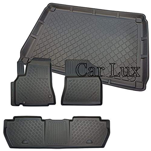 Car Lux DUO2920 - Kit Conjunto de Alfombra y Alfombrillas a Medida Tipo cubeta Exclusiv con Borde Alto para Berlingo II