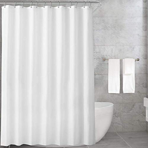 Carttiya Cortina de Baño, Cortina de Ducha Blanca, Tela Impermeable y Antimoho, Cortina de Fibra y Poliéster, Lavable a Máquina, 180x200cm con 12 Anillas Anti-oxidantes, Diseño de Dobladillo Ponderado Carttiya Cortina de Baño, Cortina de Ducha Blanca, Tela Impermeable y Antimoho, Cortina de Fibra y Poliéster, Lavable a Máquina, 180x200cm con 12 Anillas Anti-oxidantes, Diseño de Dobladillo Ponderado