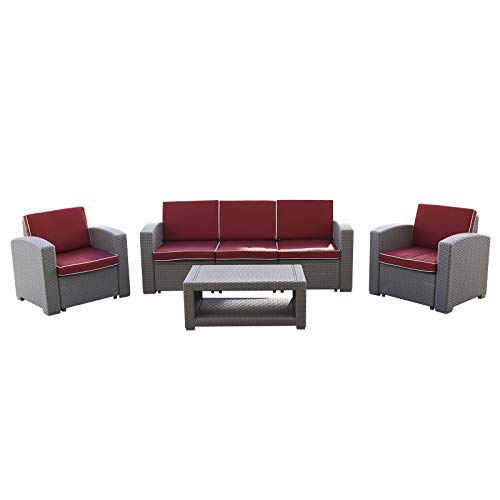 CHILLVERT Conjunto de Jardín Treviso Resina 1 Sofá+ 2 Sillones + 1 Mesa Gris Claro CHILLVERT Conjunto de Jardín Treviso Resina 1 Sofá+ 2 Sillones + 1 Mesa Gris Claro